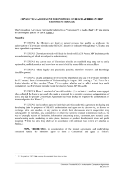 Chromium Trioxide REACH Authorization Consortium