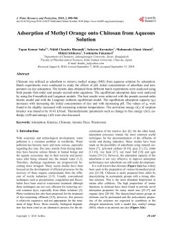 Adsorption of Methyl Orange onto Chitosan from Aqueous Solution