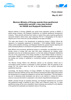 Mexican Ministry of Energy awards three geothermal exploration