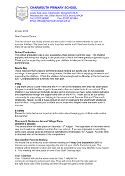 Newsletter - Charmouth Primary School
