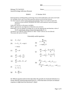 ID#: Page 1 of 9 Biology 372, Fall 2013 Name