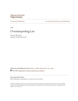 Overinterpreting Law - ValpoScholar