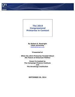 The 2014 Congressional Primaries in Context