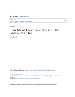 The Ghost of Home Rule - St. John`s Law Scholarship Repository