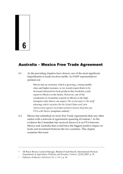 Chapter 6: Australia - Mexico Free Trade Agreement