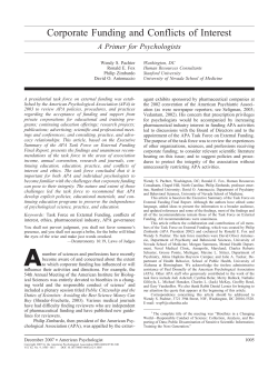 Corporate Funding and Conflicts of Interest