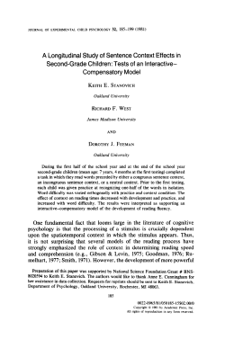 A Longitudinal Study of Sentence Context Effects in Second