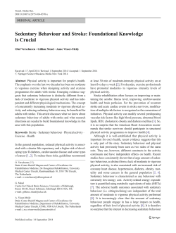 Sedentary Behaviour and Stroke: Foundational Knowledge is Crucial