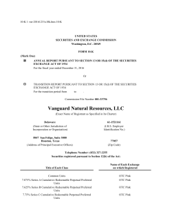 Annual Report - Vanguard Natural Resources LLC