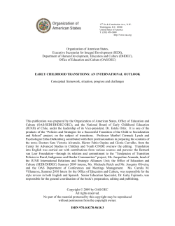 early childhood transitions - Instituto Interamericano del Ni&ntilde;o, la