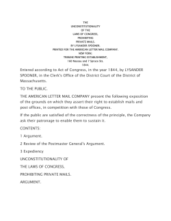 The Unconstitutionality of the Laws of Congress, Prohibiting Private