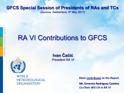 RA VI Contributions to GFCS