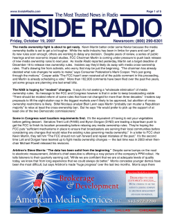 Friday, October 19, 2007 Newsroom: (800) 290-6301