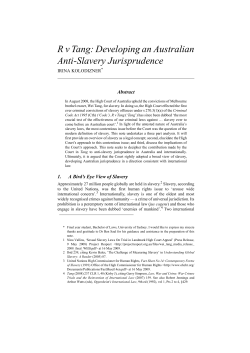 R v Tang: Developing an Australian Anti