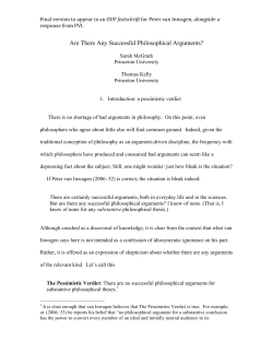 Are There Any Successful Philosophical Arguments?