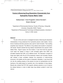 Factors Influencing Drug Dissolution Characteristic from Hydrophilic