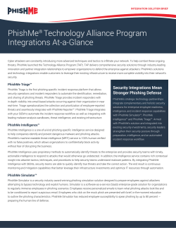PhishMe&reg; Technology Alliance Program Integrations At-a