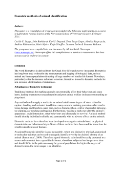 Biometric methods of identification