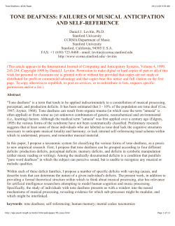 Tone deafness: Failures of musical anticipation