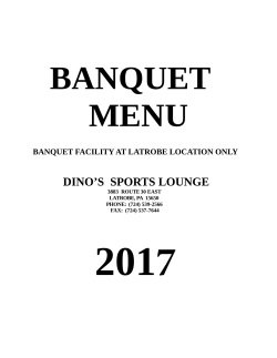 banquet menu - Dino`s Sports Lounge