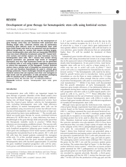 Development of gene therapy for hematopoietic stem cells using
