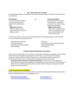 ART&hellip; What Careers Can I Consider? An undergraduate degree in