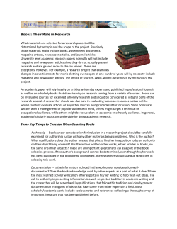 Books: Their Role in Research