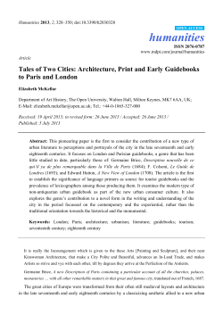 Tales of two cities: architecture, print and early guidebooksto Paris