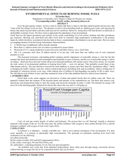 ENVIRONMENTAL EFFECTS OF BURNING FOSSIL FUELS