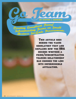 Go Team Creating Compliant Prime/ Subcontracting
