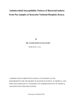 Antimicrobial Susceptibility Pattern of Bacterial isolates from Pus