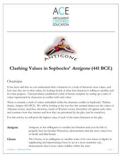 Clashing Values in Sophocles` Antigone (441 BCE)