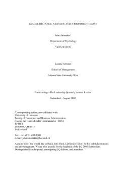 LEADER DISTANCE: A REVIEW AND A PROPOSED THEORY John