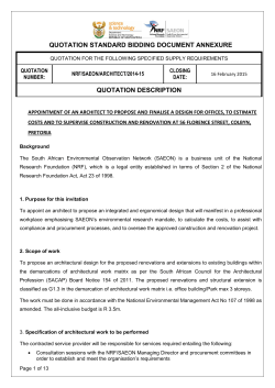 QUOTATION STANDARD BIDDING DOCUMENT ANNEXURE