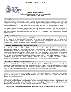 protect – personal data - British Transport Police