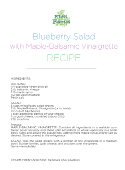 Blueberry Salad with Maple Balsamic Viniagrette Recipe