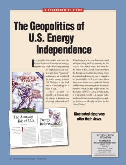 The Geopolitics of U.S. Energy Independence