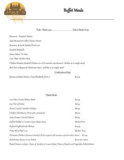 Buffet Meals - Jake`s Northwoods