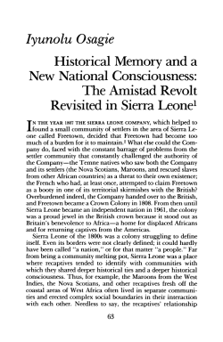 Historical Memory and a New National Consciousness: The Amistad
