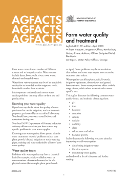 Farm water quality and treatment