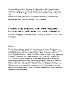 Social likeability, conformity, and body talk: Does fat talk have a