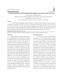 induced biochemical changes in the fresh water fish Catla catla