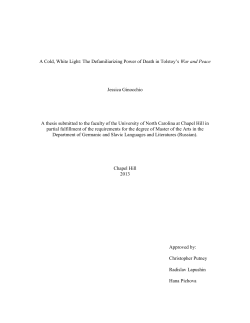 The Defamiliarizing Power of Death in Tolstoy‟s
