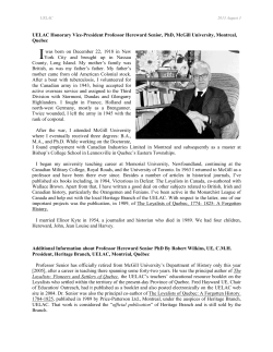 Prof. Hereward Senior, UE - for United Empire Loyalists` Association