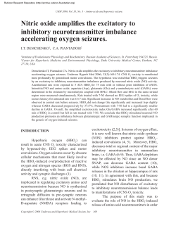Nitric oxide amplifies the excitatory to inhibitory neurotransmitter