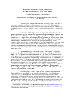 Democratic Attitudes and Political Participation