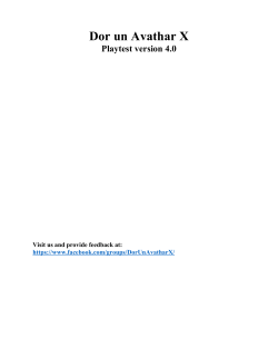 Dor un Avathar X Playtest version 4.0