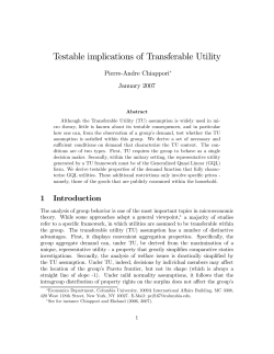 Testable implications of Transferable Utility