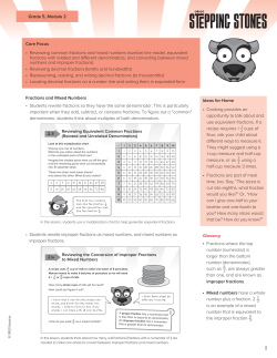 Glossary Fractions where the top number (numerator) is larger than