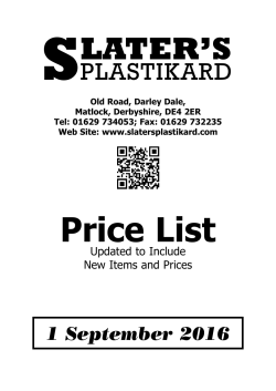 Full Price List - Slater`s Plastikard